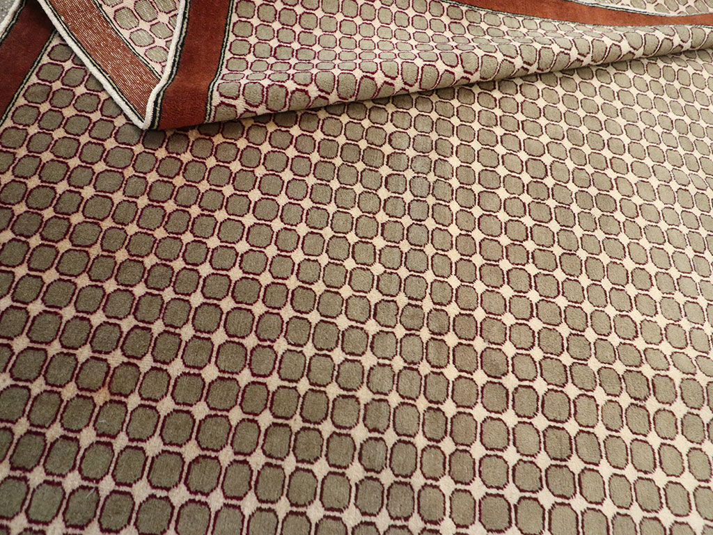 Vintage Anatolian Deco Carpet, No.18855 - Gss