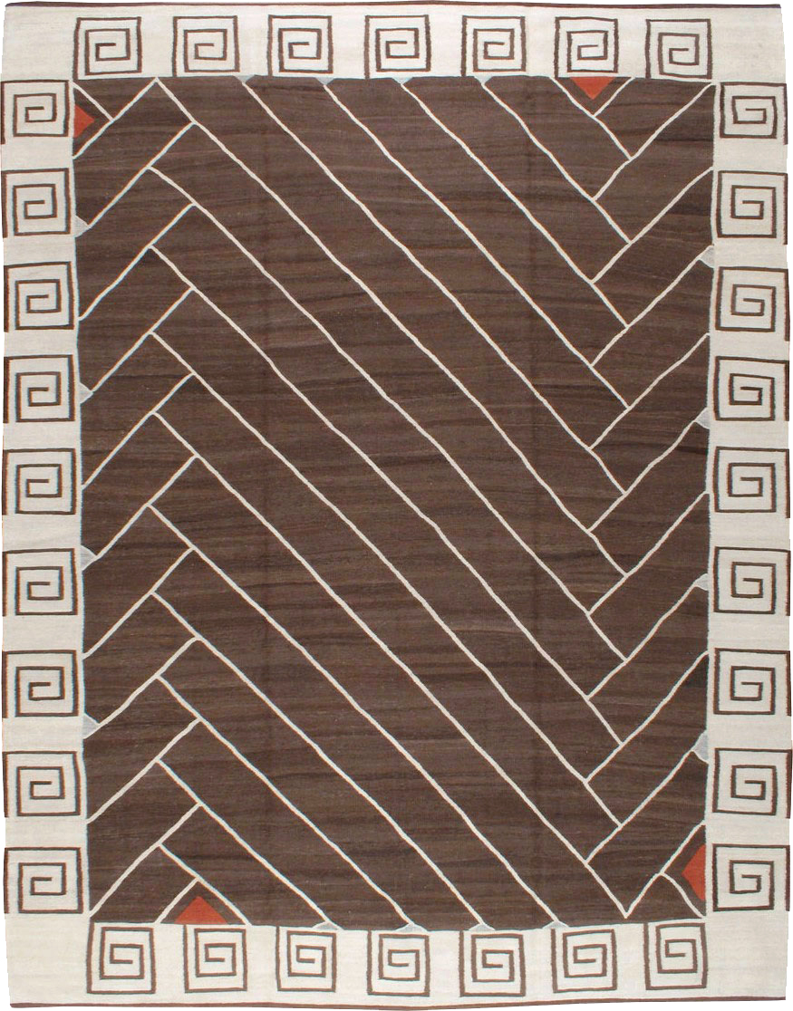 Vintage Persian Modernist Flatweave Kilim, No.18872 - Gss