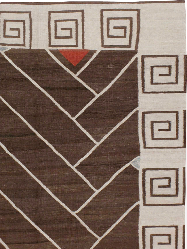 Vintage Persian Modernist Flatweave Kilim, No.18872 - Gss
