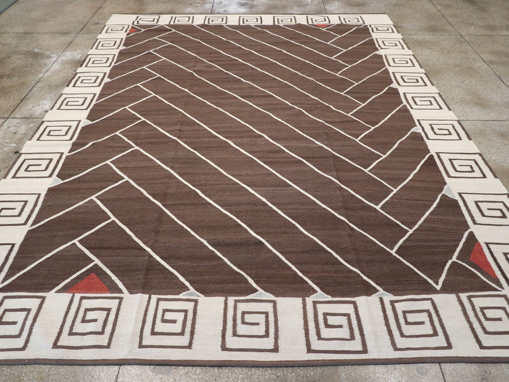 Vintage Persian Modernist Flatweave Kilim, No.18872 - Gss