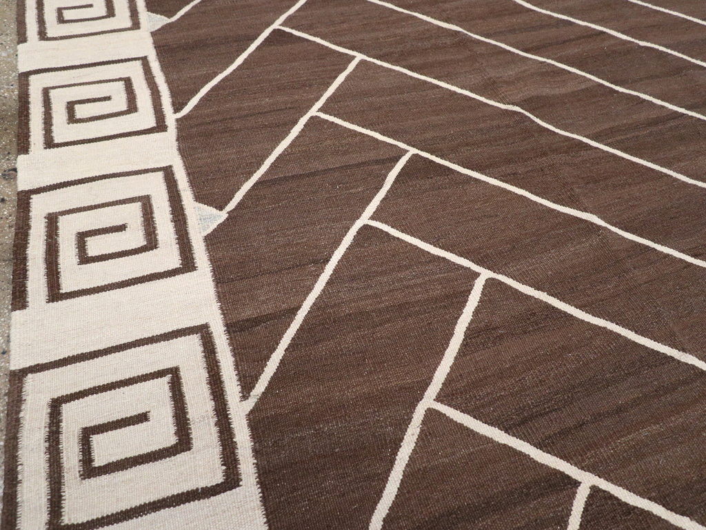Vintage Persian Modernist Flatweave Kilim, No.18872 - Gss