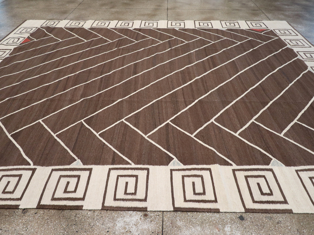 Vintage Persian Modernist Flatweave Kilim, No.18872 - Gss