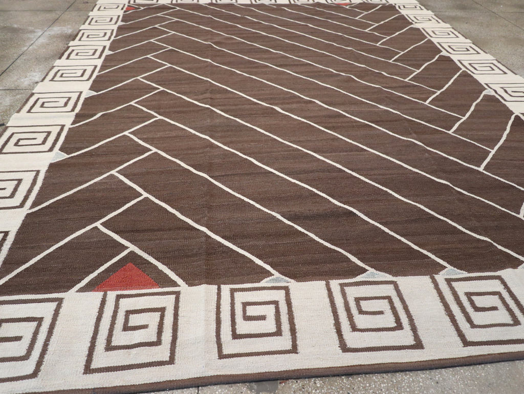 Vintage Persian Modernist Flatweave Kilim, No.18872 - Gss