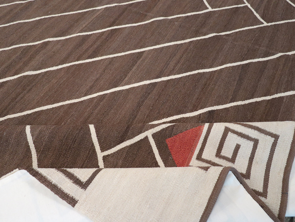 Vintage Persian Modernist Flatweave Kilim, No.18872 - Gss