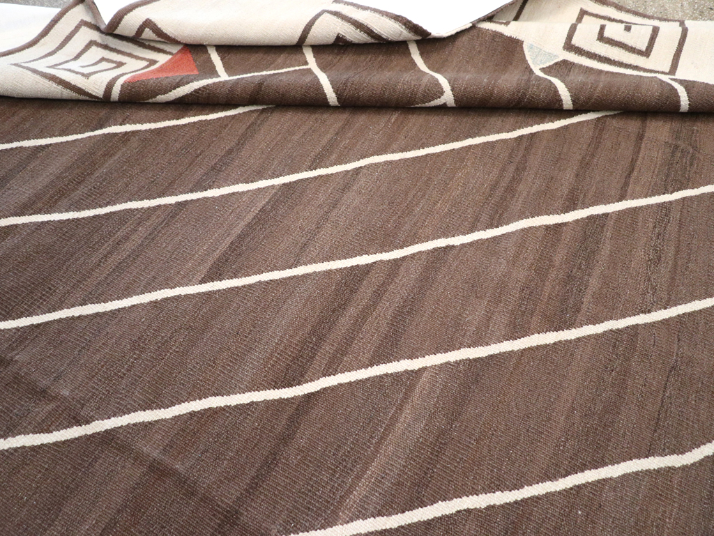 Vintage Persian Modernist Flatweave Kilim, No.18872 - Gss