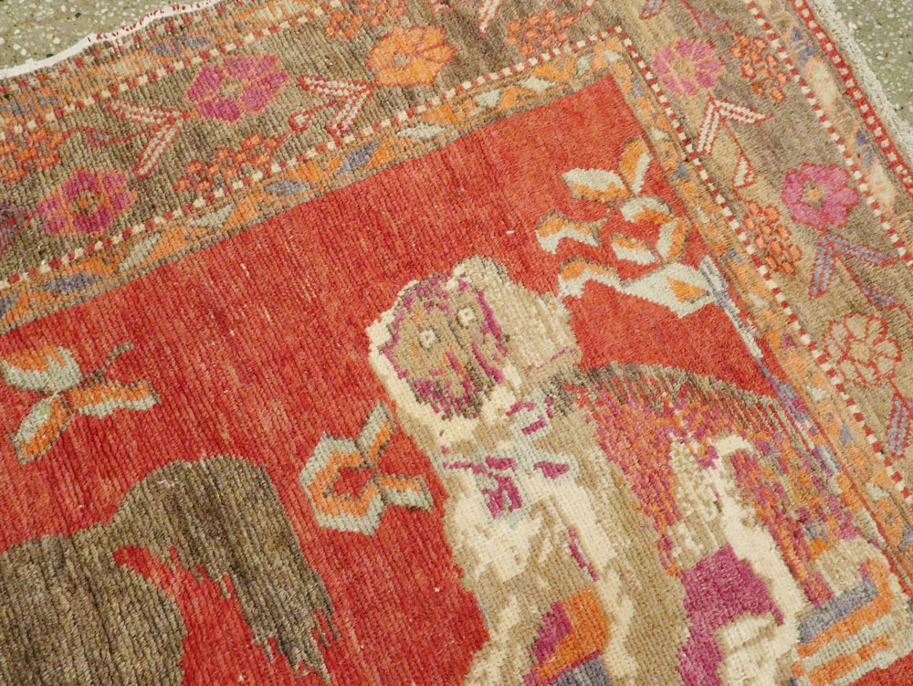 Vintage Caucasian Karabagh Pictorial Rug, No.18892 - Gss