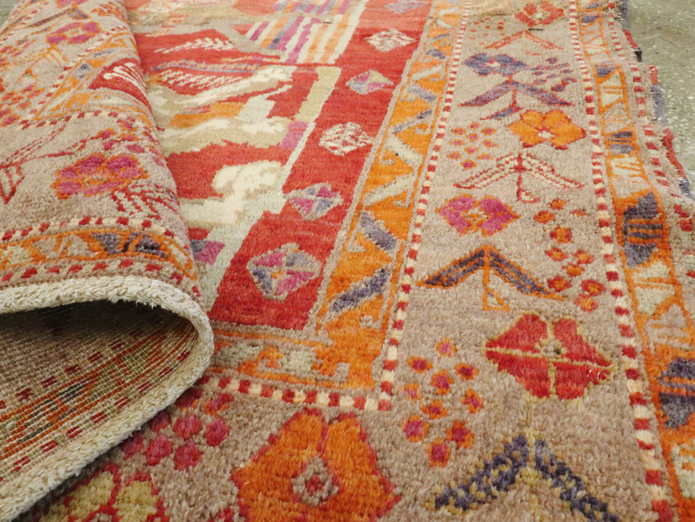 Vintage Caucasian Karabagh Pictorial Rug, No.18892 - Gss