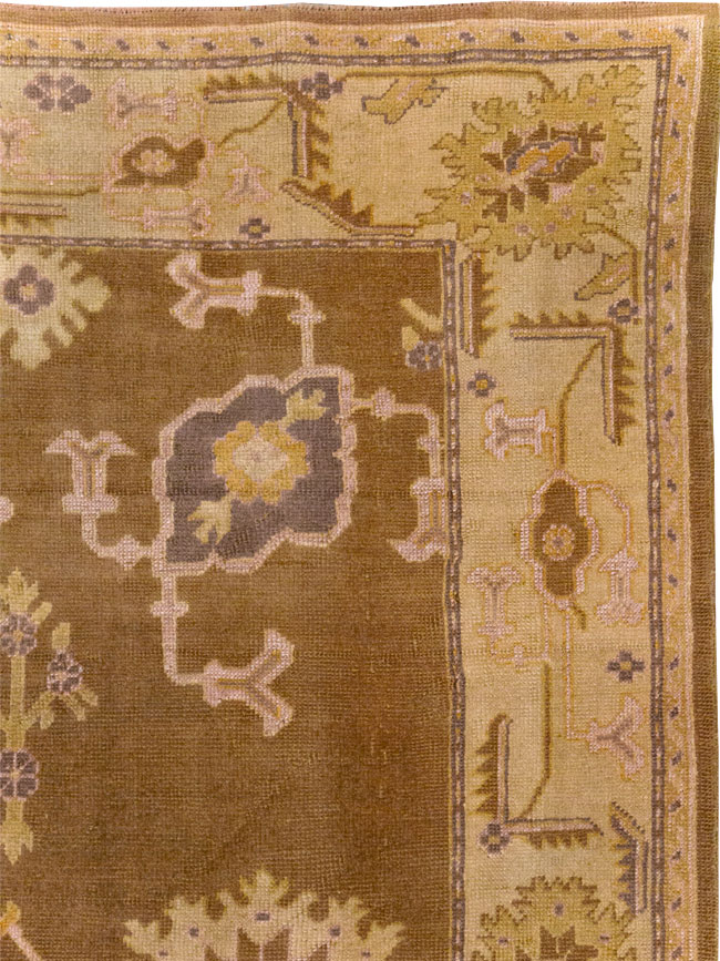 Antique Turkish Oushak Square Room Size Carpet, No.18896 - Gss