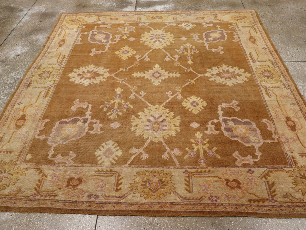 Antique Turkish Oushak Square Room Size Carpet, No.18896 - Gss