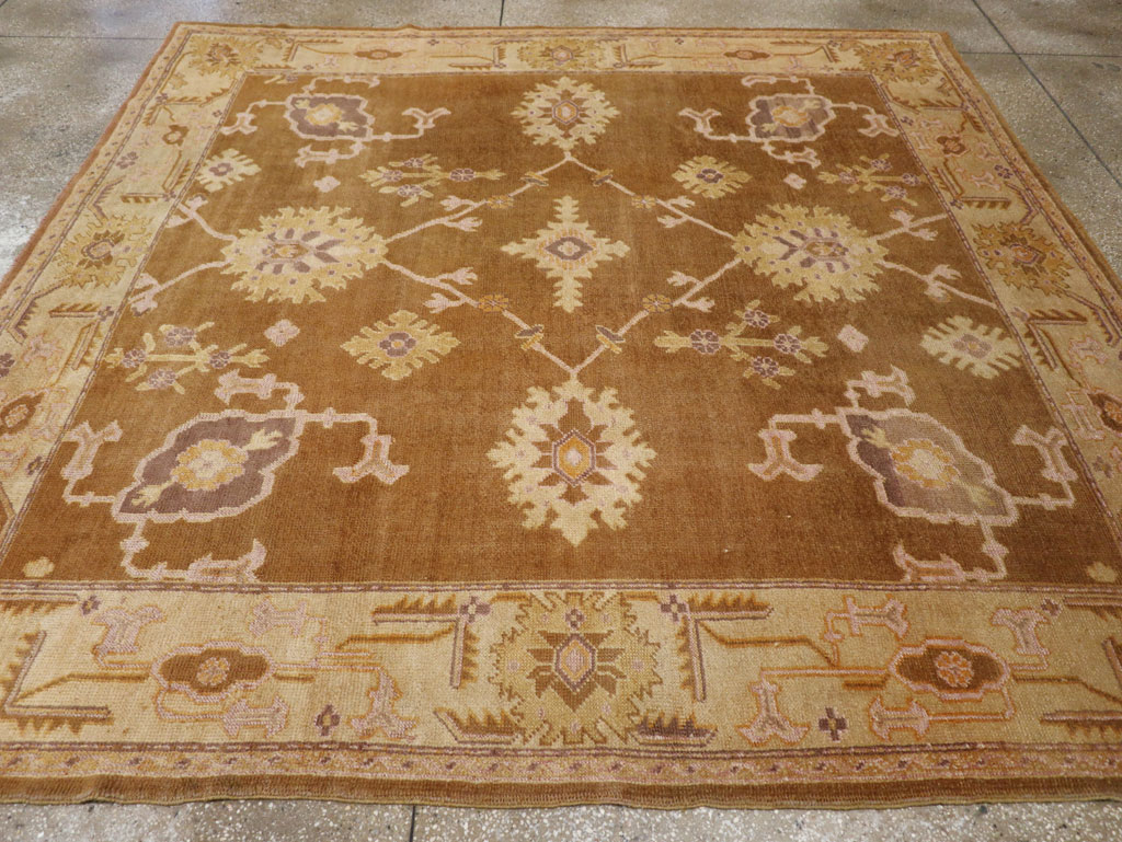 Antique Turkish Oushak Square Room Size Carpet, No.18896 - Gss