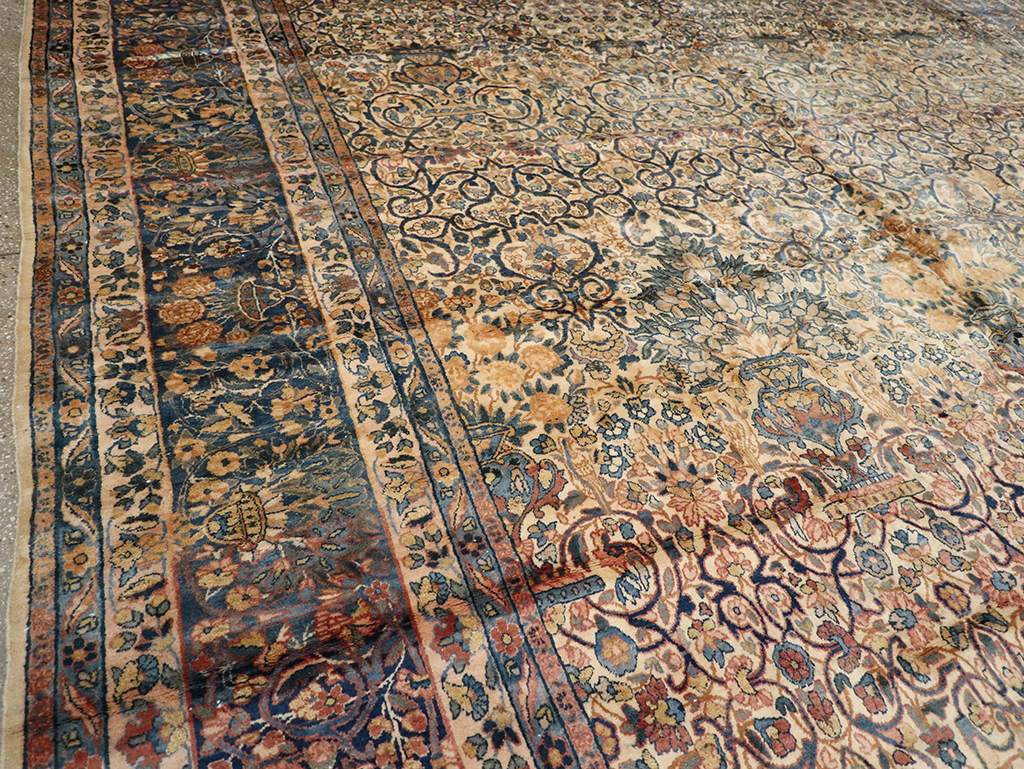 Vintage Persian Lavar Kerman Oversize Carpet, No.18917 - Gss