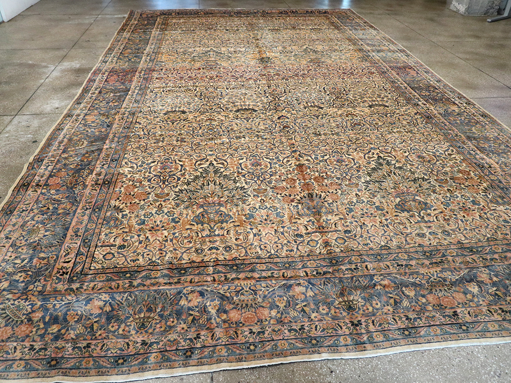 Vintage Persian Lavar Kerman Oversize Carpet, No.18917 - Gss