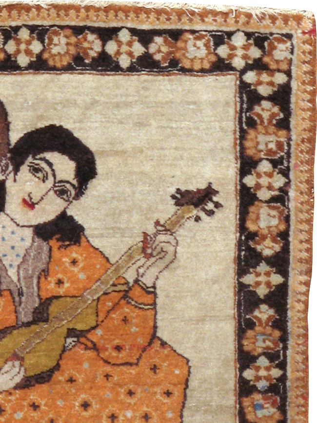 Vintage Persian Tabriz Pictorial Rug, No.18933 - Gss