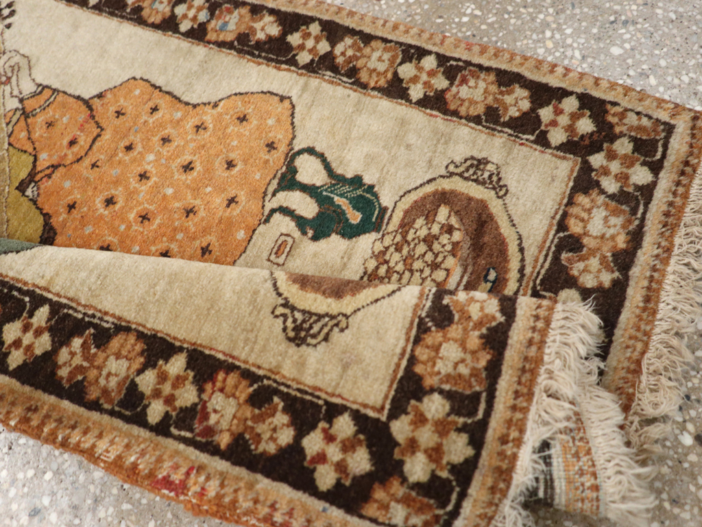 Vintage Persian Tabriz Pictorial Rug, No.18933 - Gss