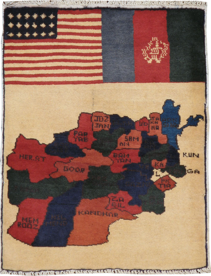 Vintage Afghan Map Rug, No.18970 - Gss