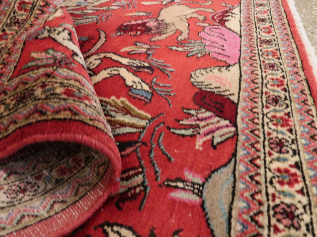 Vintage Persian Quom Pictorial Rug (Pair: 1 of 2), No.18996 - Gss