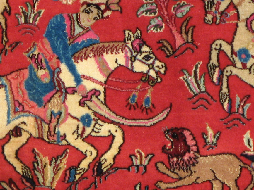 Vintage Persian Quom Pictorial Rug (Pair: 2 of 2), No.18997 - Gss