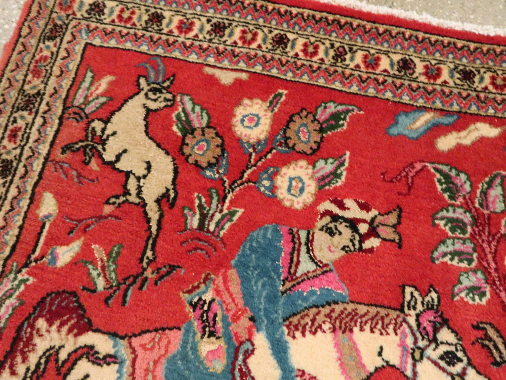 Vintage Persian Quom Pictorial Rug (Pair: 2 of 2), No.18997 - Gss