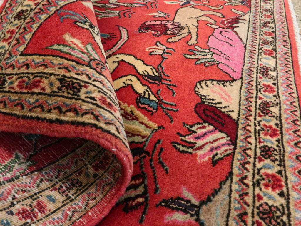 Vintage Persian Quom Pictorial Rug (Pair: 2 of 2), No.18997 - Gss