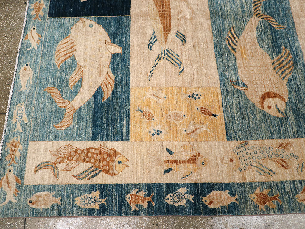 Contemporary Turkish Pictorial Accent Rug, No.18999 - Gss