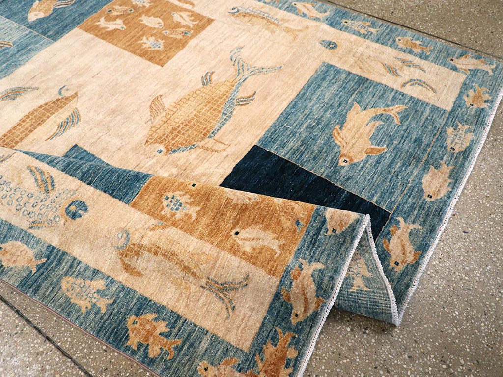 Contemporary Turkish Pictorial Accent Rug, No.18999 - Gss