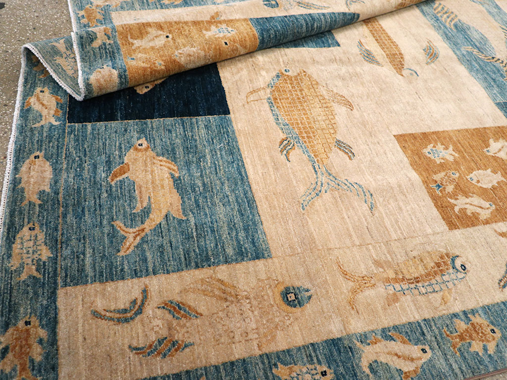 Contemporary Turkish Pictorial Accent Rug, No.18999 - Gss