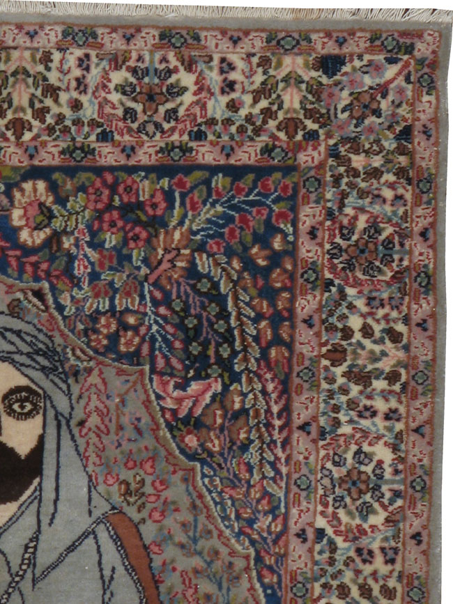 Vintage Persian Tabriz Pictorial Rug, No.19001 - Gss