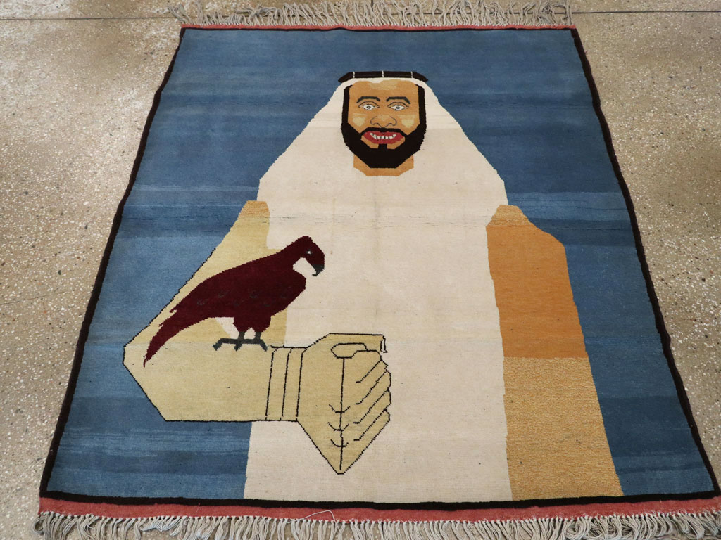 Vintage Afghan Turkoman Pictorial Rug, No.19003 - Gss