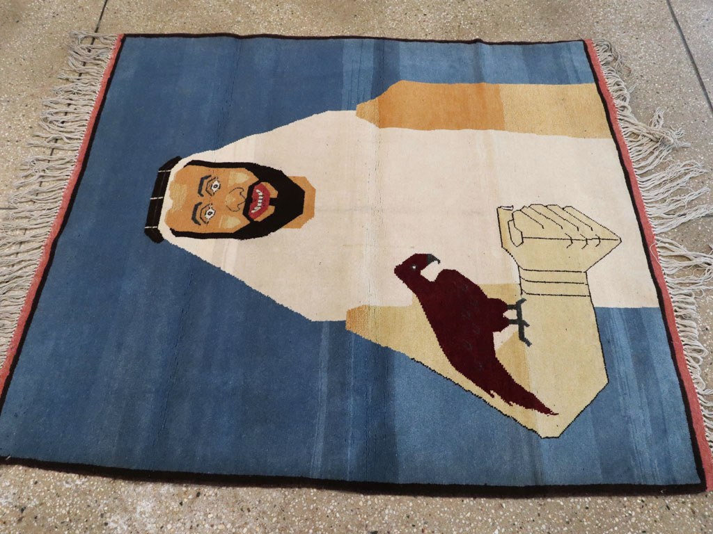 Vintage Afghan Turkoman Pictorial Rug, No.19003 - Gss