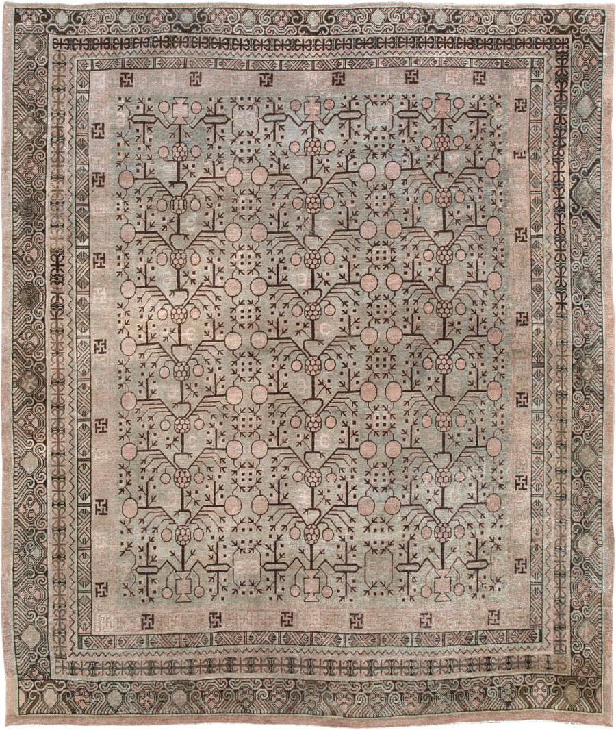 Antique East Turkestan Khotan Room Size Carpet, No.19007 - Gss
