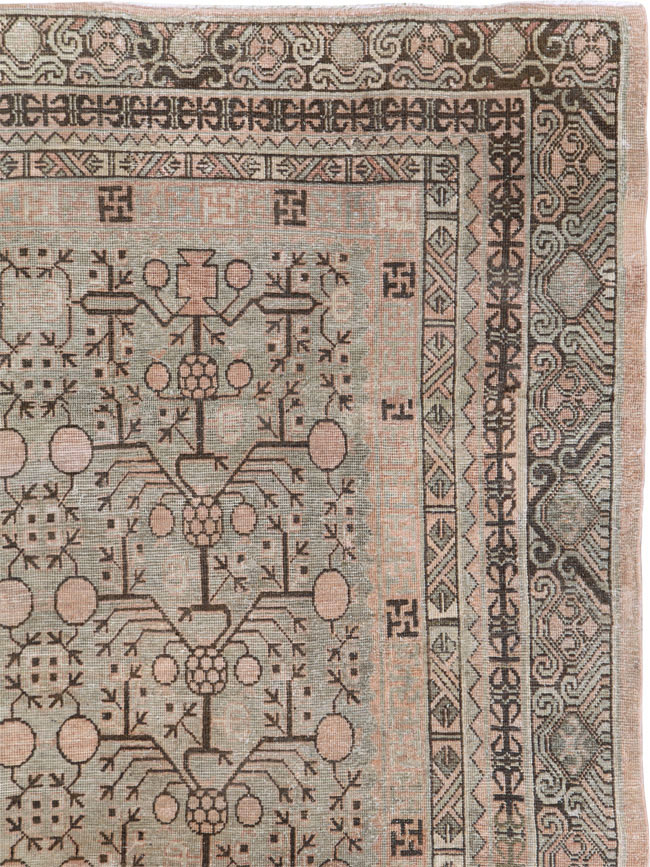 Antique East Turkestan Khotan Room Size Carpet, No.19007 - Gss