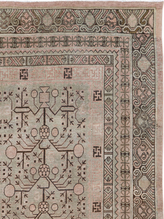 Antique East Turkestan Khotan Room Size Carpet, No.19007 - Gss