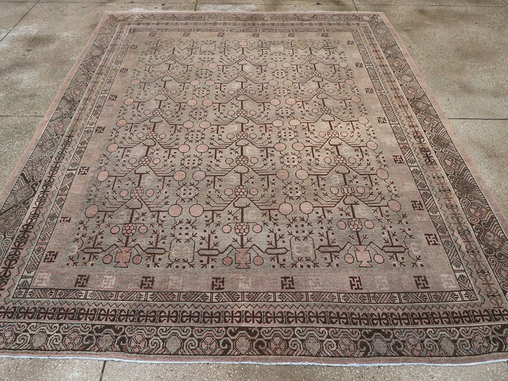 Antique East Turkestan Khotan Room Size Carpet, No.19007 - Gss