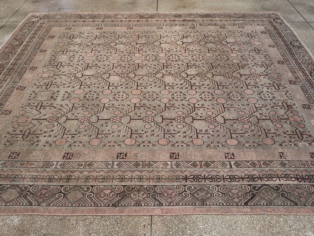Antique East Turkestan Khotan Room Size Carpet, No.19007 - Gss