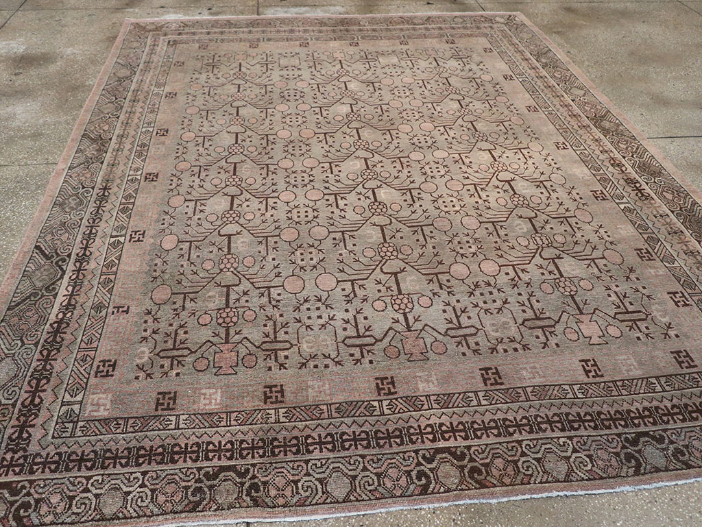 Antique East Turkestan Khotan Room Size Carpet, No.19007 - Gss