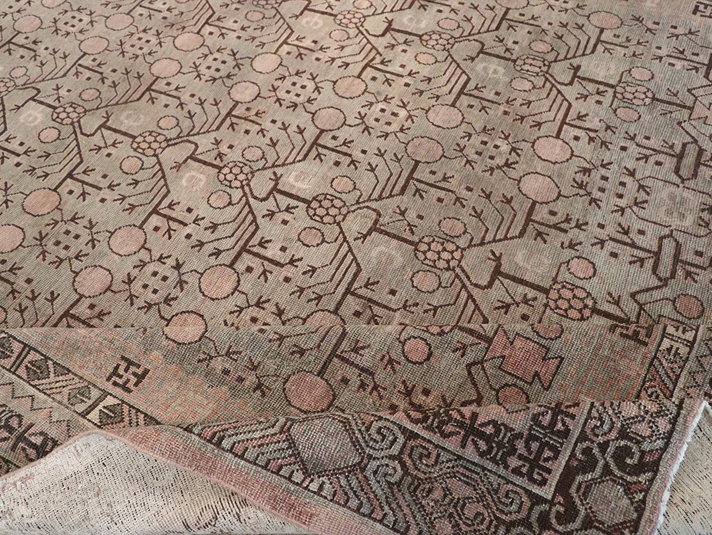 Antique East Turkestan Khotan Room Size Carpet, No.19007 - Gss