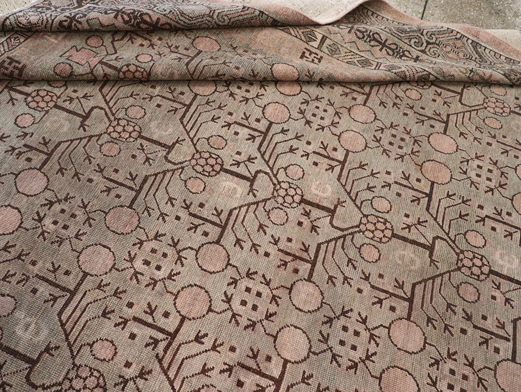 Antique East Turkestan Khotan Room Size Carpet, No.19007 - Gss