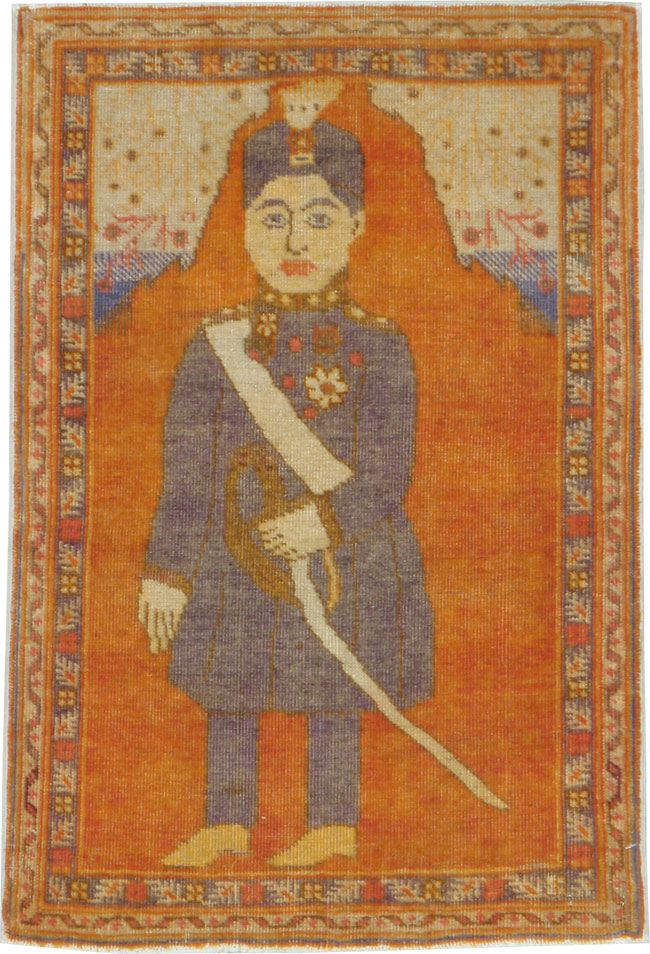 Vintage Persian Tabriz Pictorial Rug, No.19035 - Gss