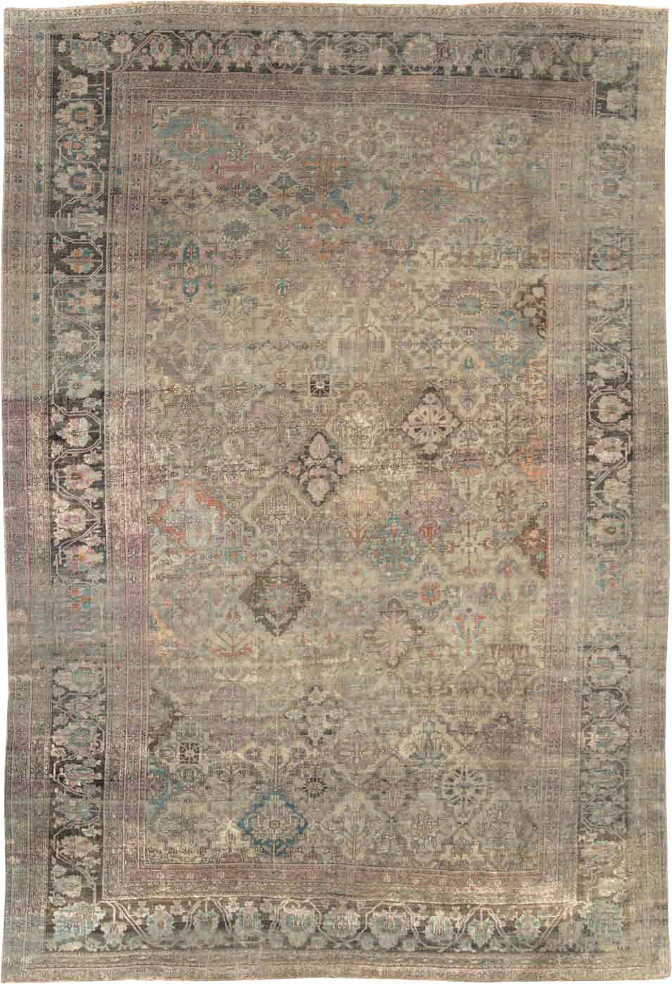 Antique Persian Silk Kashan Accent Carpet, No.19036 - Gss