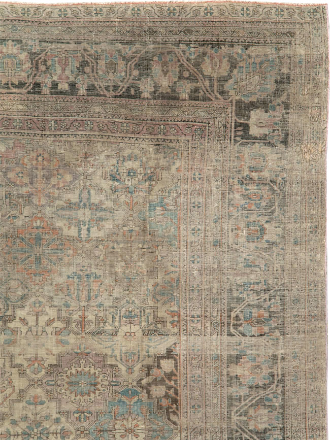 Antique Persian Silk Kashan Accent Carpet, No.19036 - Gss