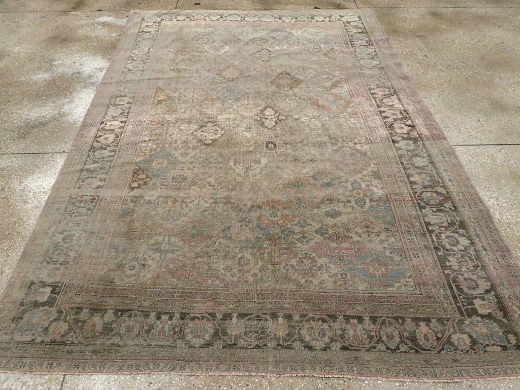 Antique Persian Silk Kashan Accent Carpet, No.19036 - Gss