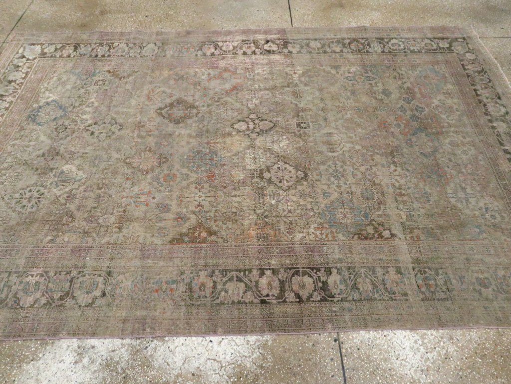 Antique Persian Silk Kashan Accent Carpet, No.19036 - Gss