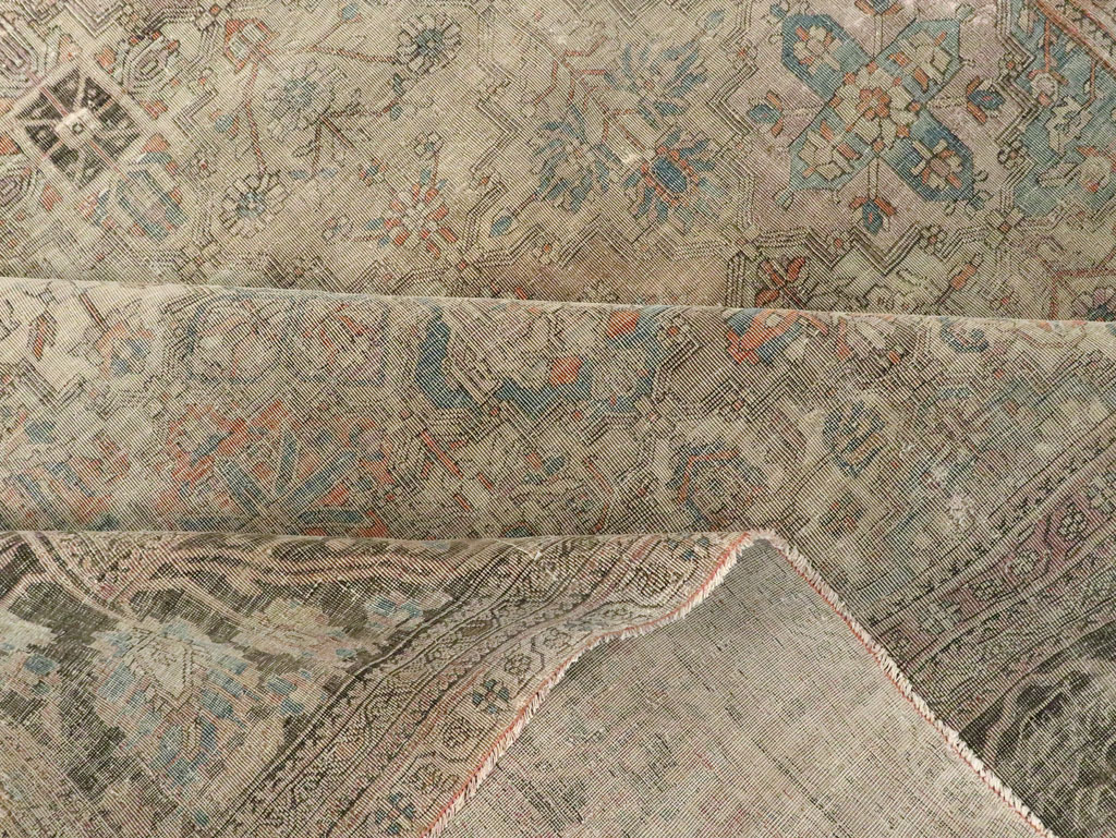 Antique Persian Silk Kashan Accent Carpet, No.19036 - Gss