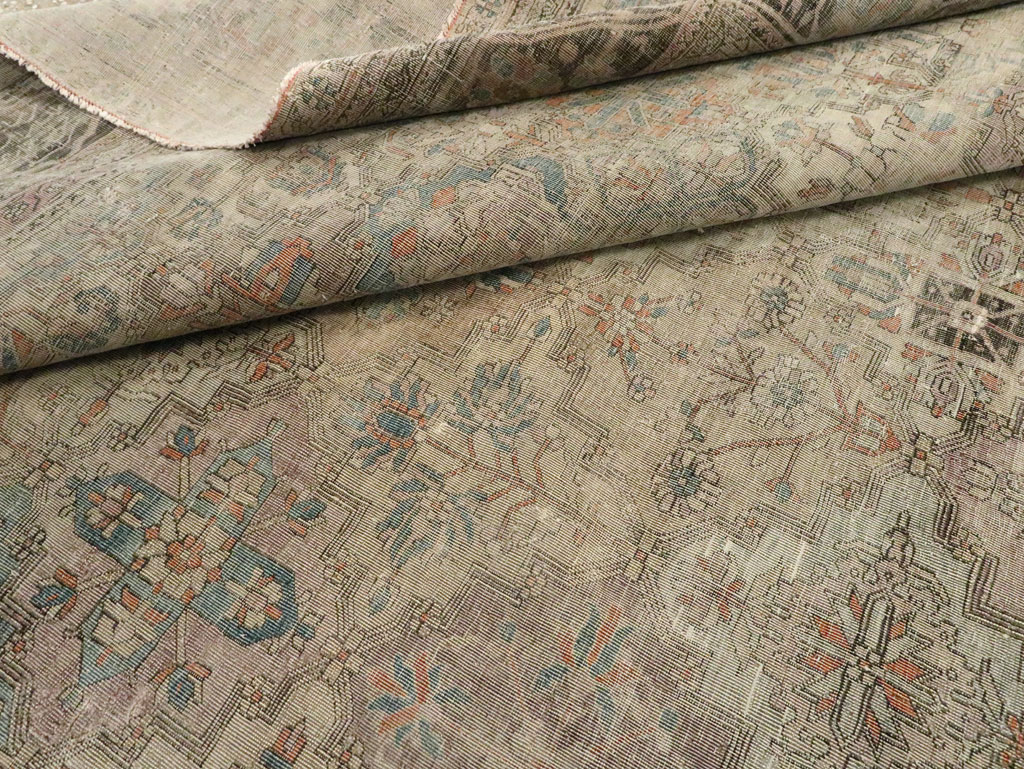 Antique Persian Silk Kashan Accent Carpet, No.19036 - Gss