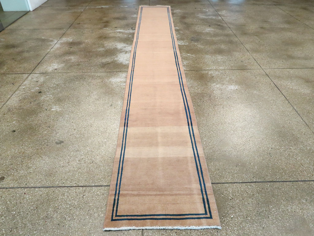 Vintage Persian Mashad Minimalist Runner, No.19038 - Gss