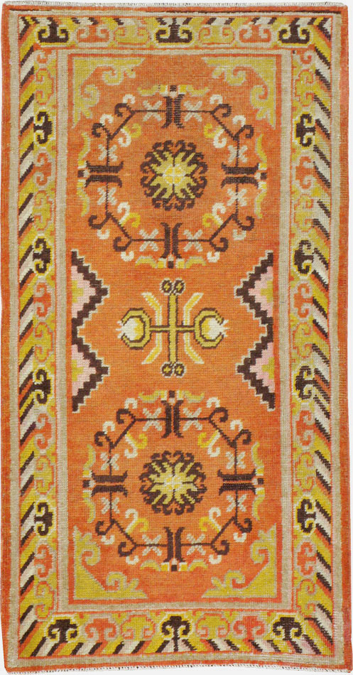 Vintage East Turkestan Khotan Rug (Pair: 1 of 2), No.19050 - Gss