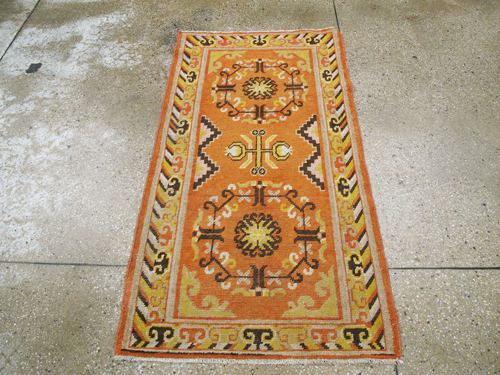 Vintage East Turkestan Khotan Rug (Pair: 1 of 2), No.19050 - Gss