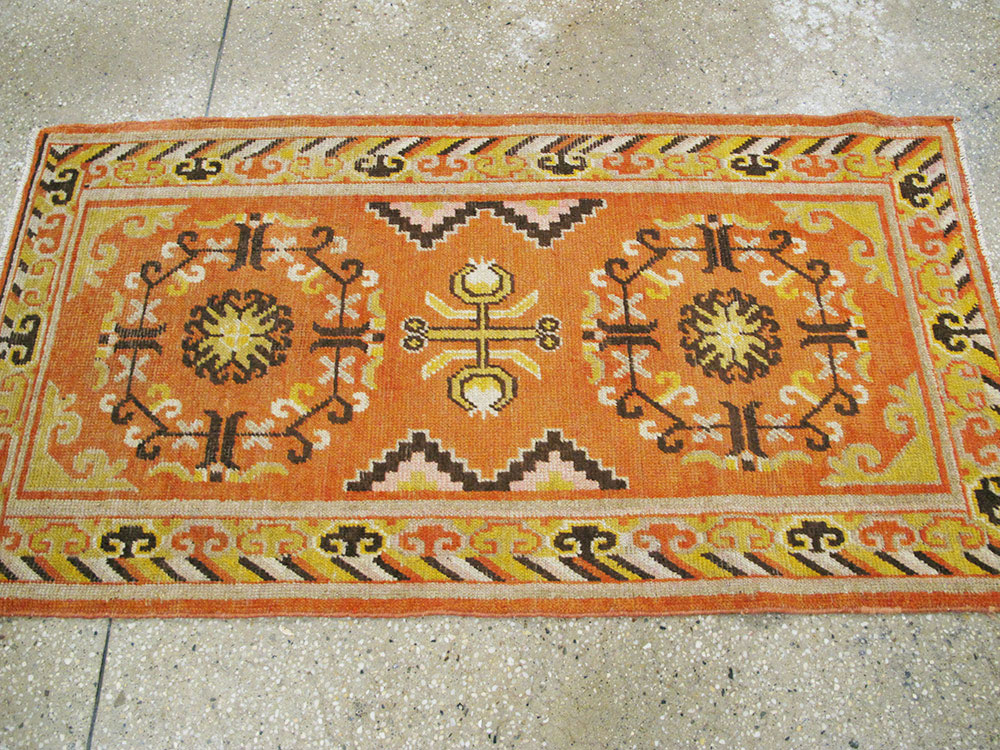 Vintage East Turkestan Khotan Rug (Pair: 1 of 2), No.19050 - Gss