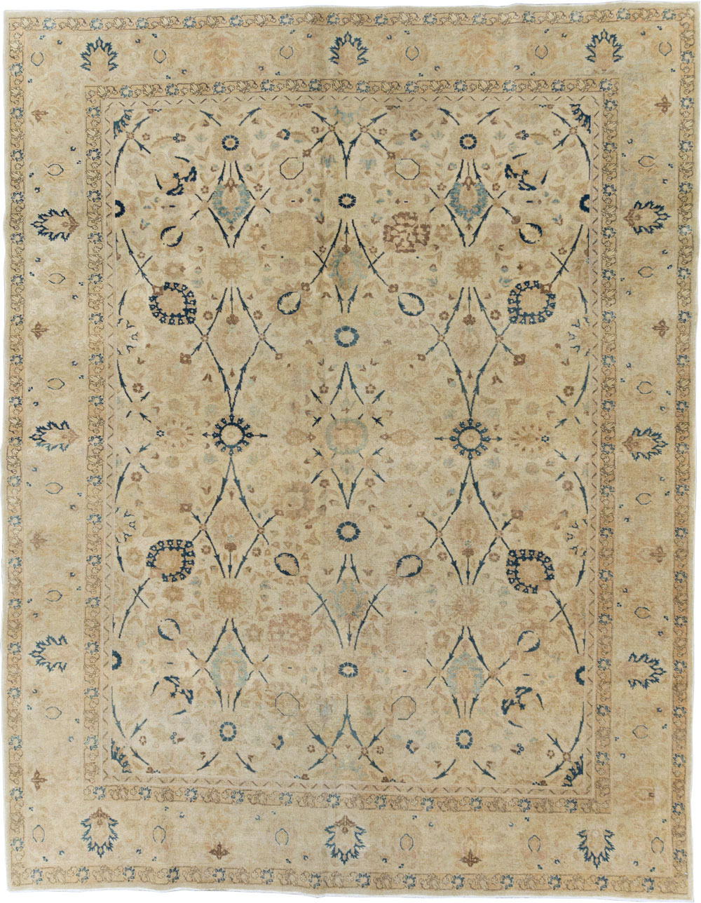 Antique Persian Tabriz Small Room Size Carpet, No.19058 - Gss