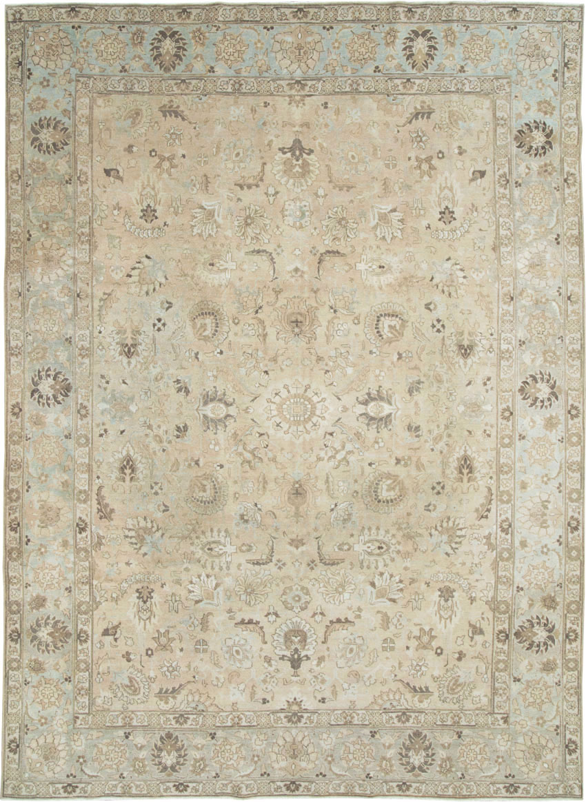 Vintage Persian Tabriz Room Size Carpet, No.19072 - Gss